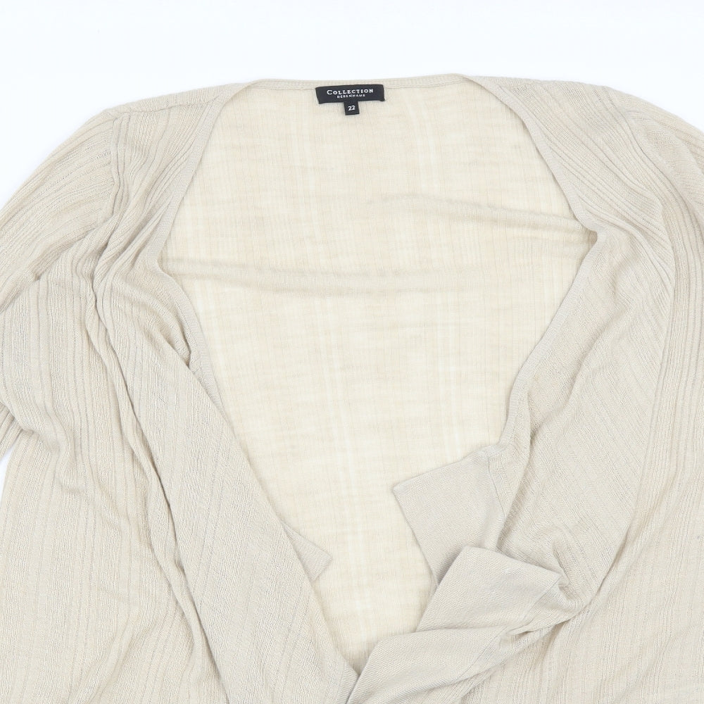 COLLECTION Womens Beige   Acrylic Cardigan Jumper Size 22