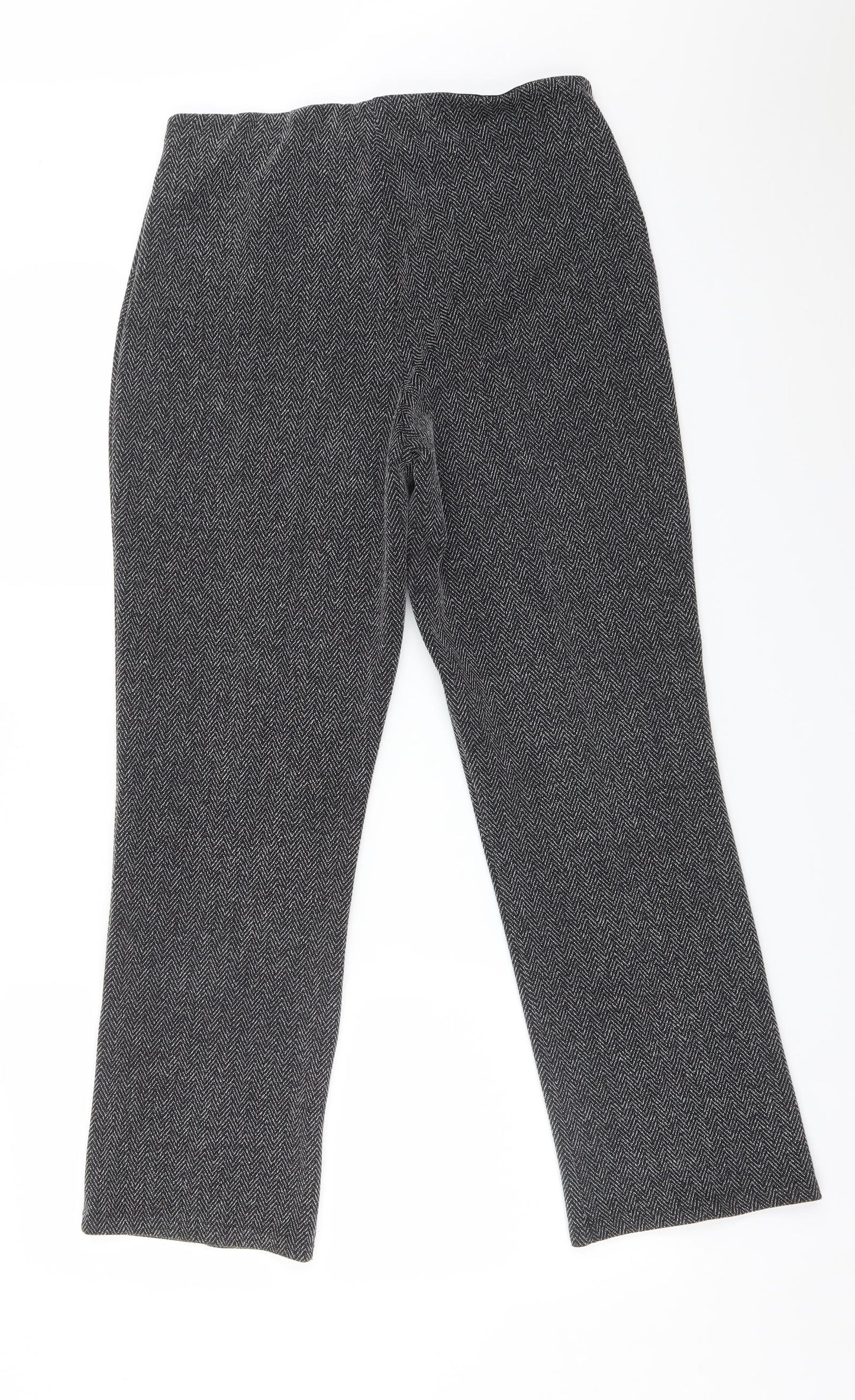 Preworn Womens Multicoloured Striped Polyester Trousers  Size 10 L29 in Regular