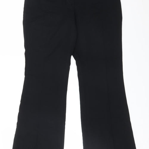 M&S Womens Black  Viscose Trousers  Size 10 L28 in Regular