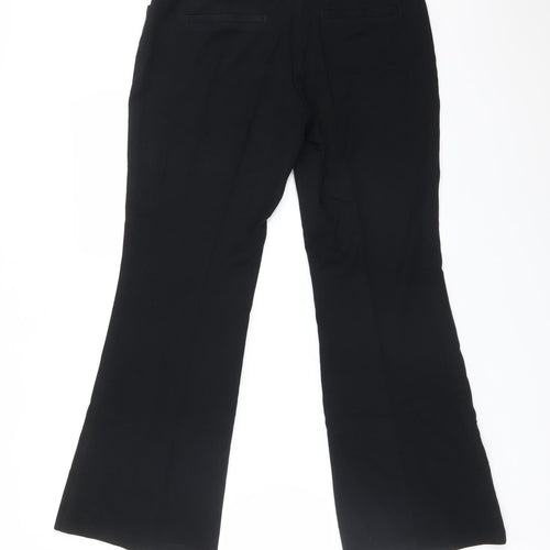 M&S Womens Black  Viscose Trousers  Size 10 L28 in Regular