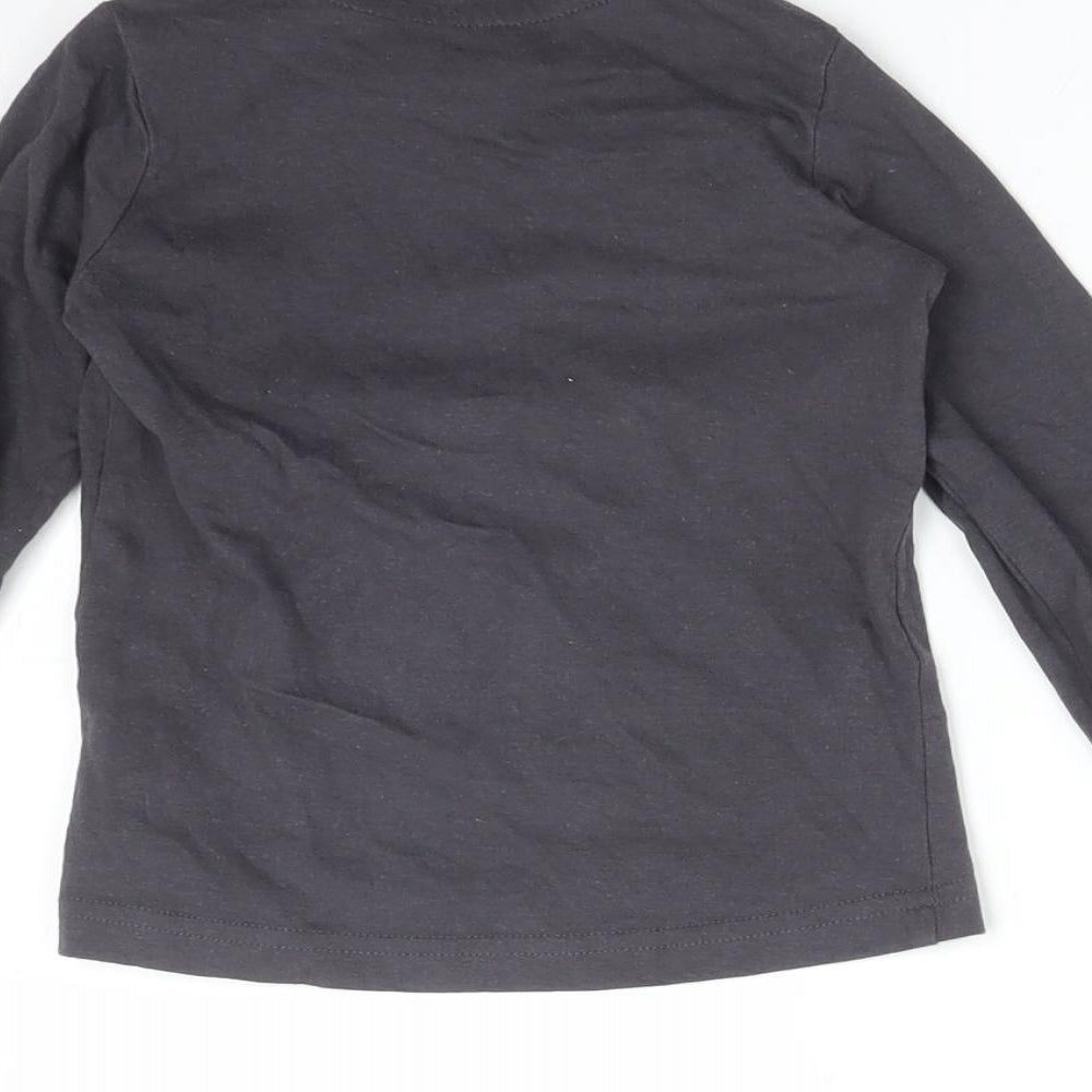 Mothercare Boys Grey  Cotton Basic T-Shirt Size 12-18 Months Round Neck  - SPOOKY