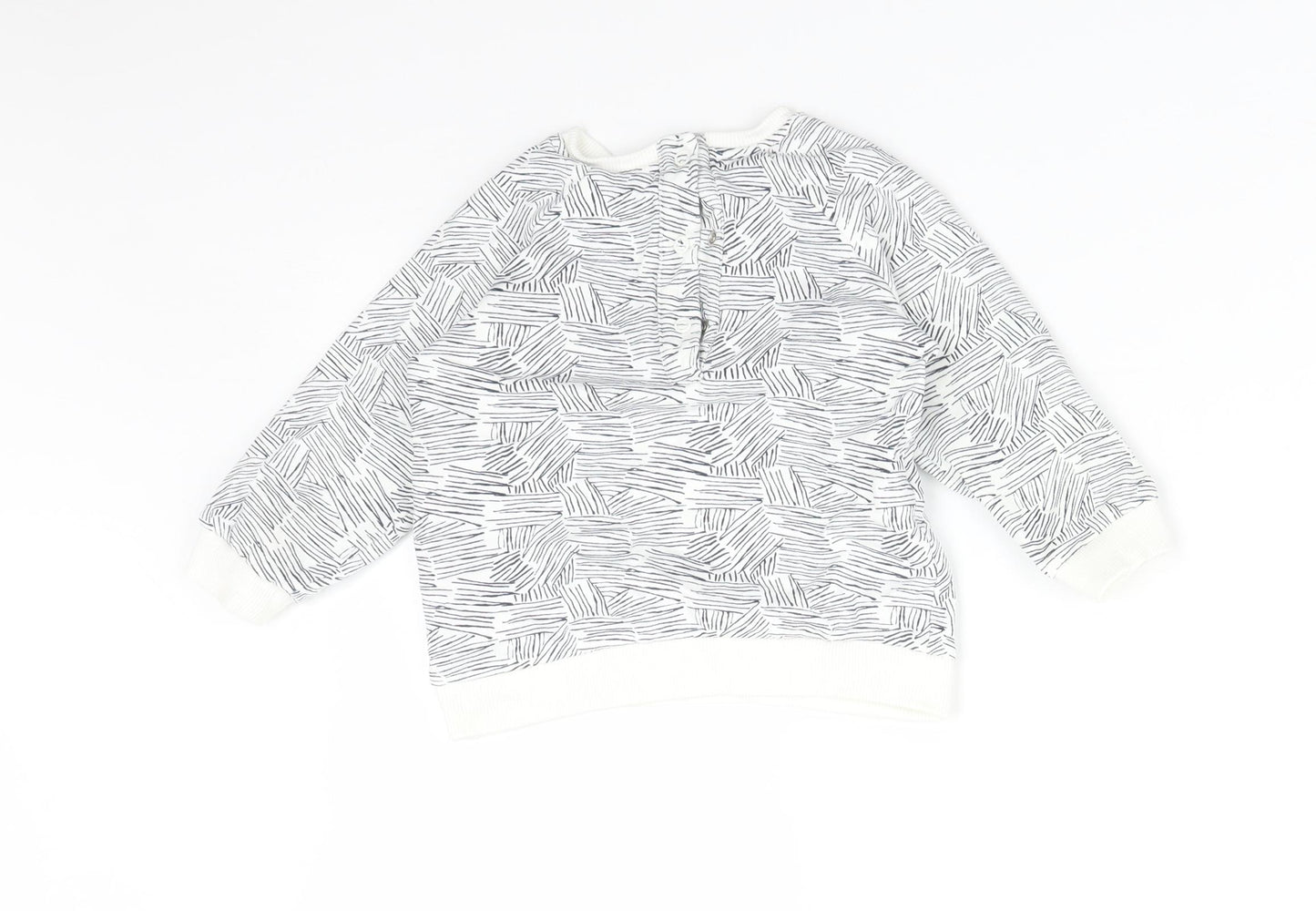 M&S  Multicoloured Geometric Cotton Basic T-Shirt Size 12-18 Months Round Neck