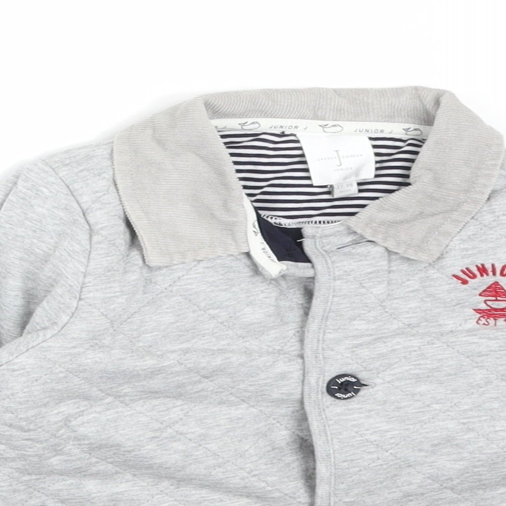 Jasper Conran Boys Grey Argyle/Diamond  Jacket Coat Size 12-18 Months