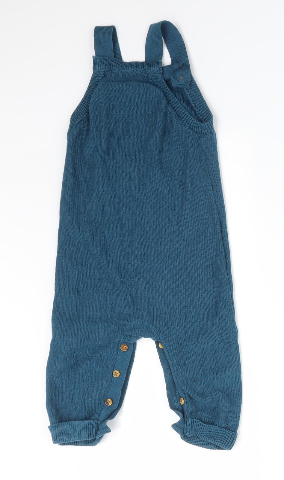 TU Boys Blue  Cotton Dungaree One-Piece Size 9-12 Months   - LION