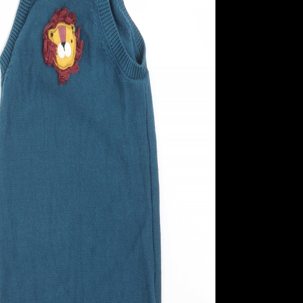 TU Boys Blue  Cotton Dungaree One-Piece Size 9-12 Months   - LION
