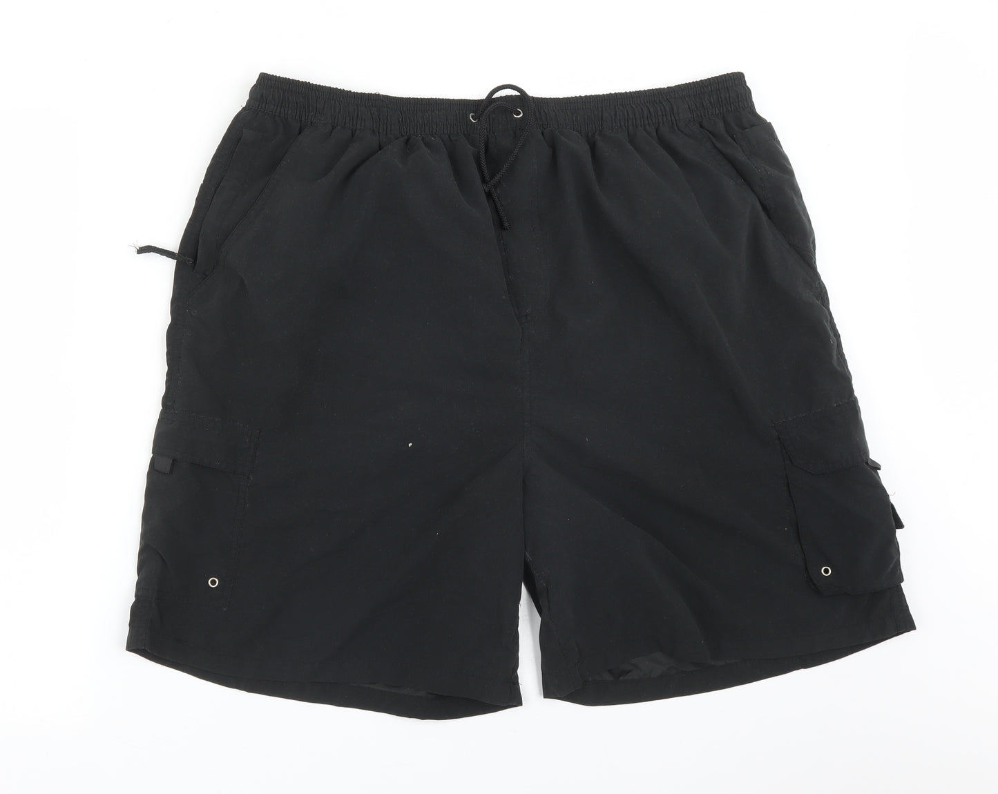 FIORENZA Mens Black  Polyester Cargo Shorts Size 3XL L8 in Regular