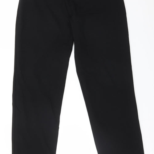 M&S Womens Black  Cotton Trousers  Size 16 L30 in Regular