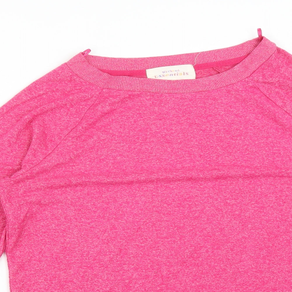 NEXT Womens Pink  Viscose Basic T-Shirt Size 12 Round Neck