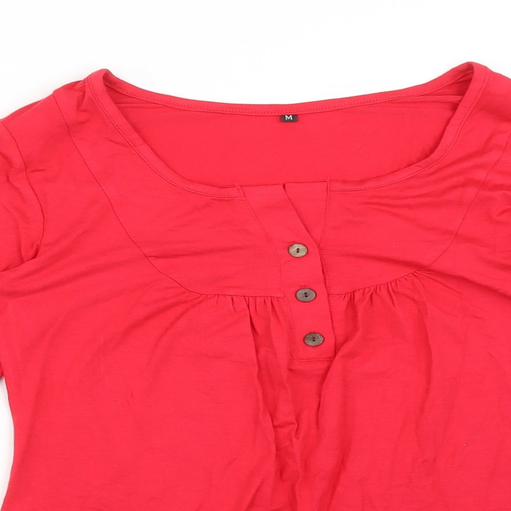 Preworn Womens Red   Basic T-Shirt Size M Round Neck