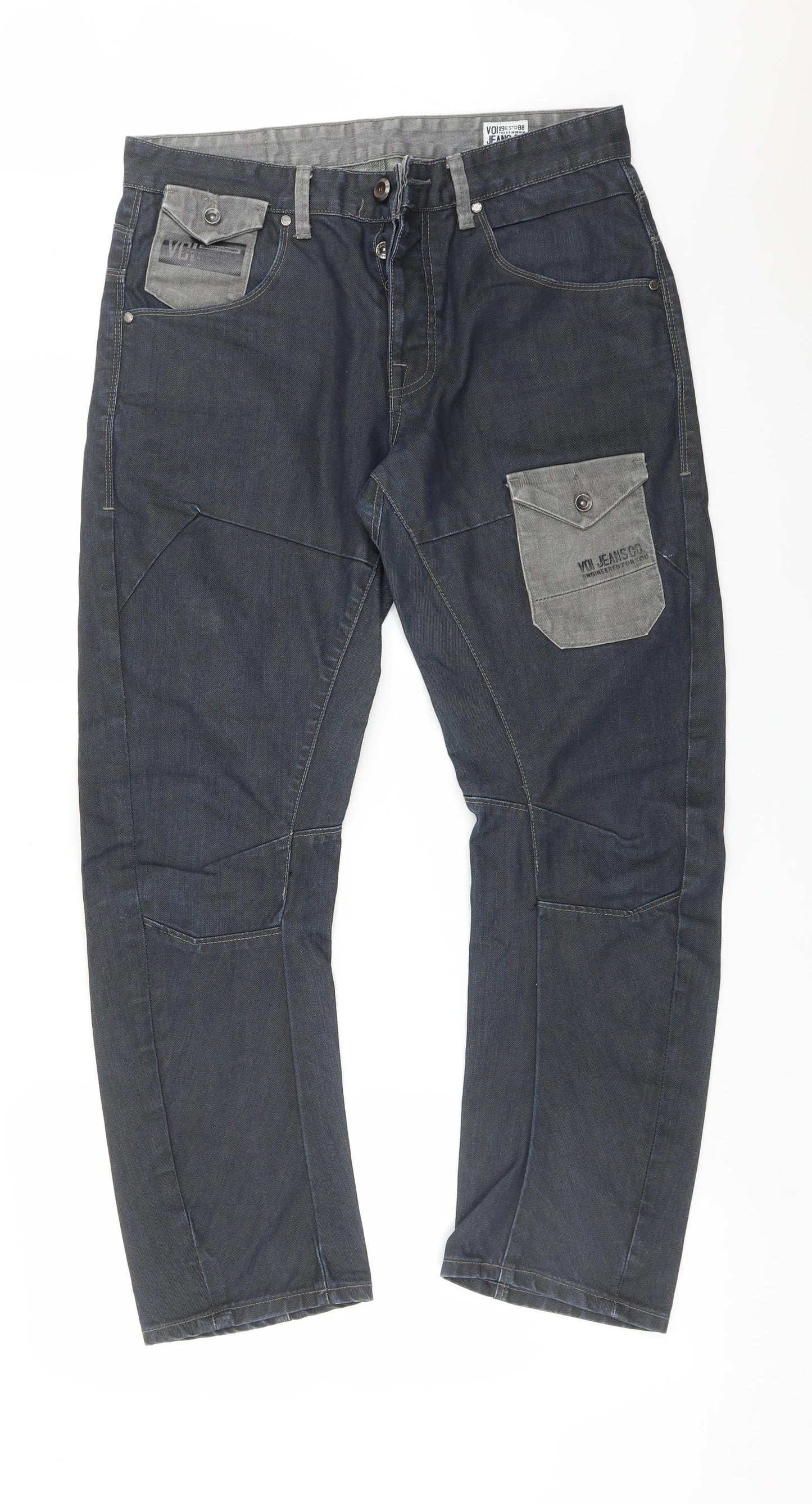 Voi Jeans Mens Blue  Cotton Straight Jeans Size 32 L30 in Regular