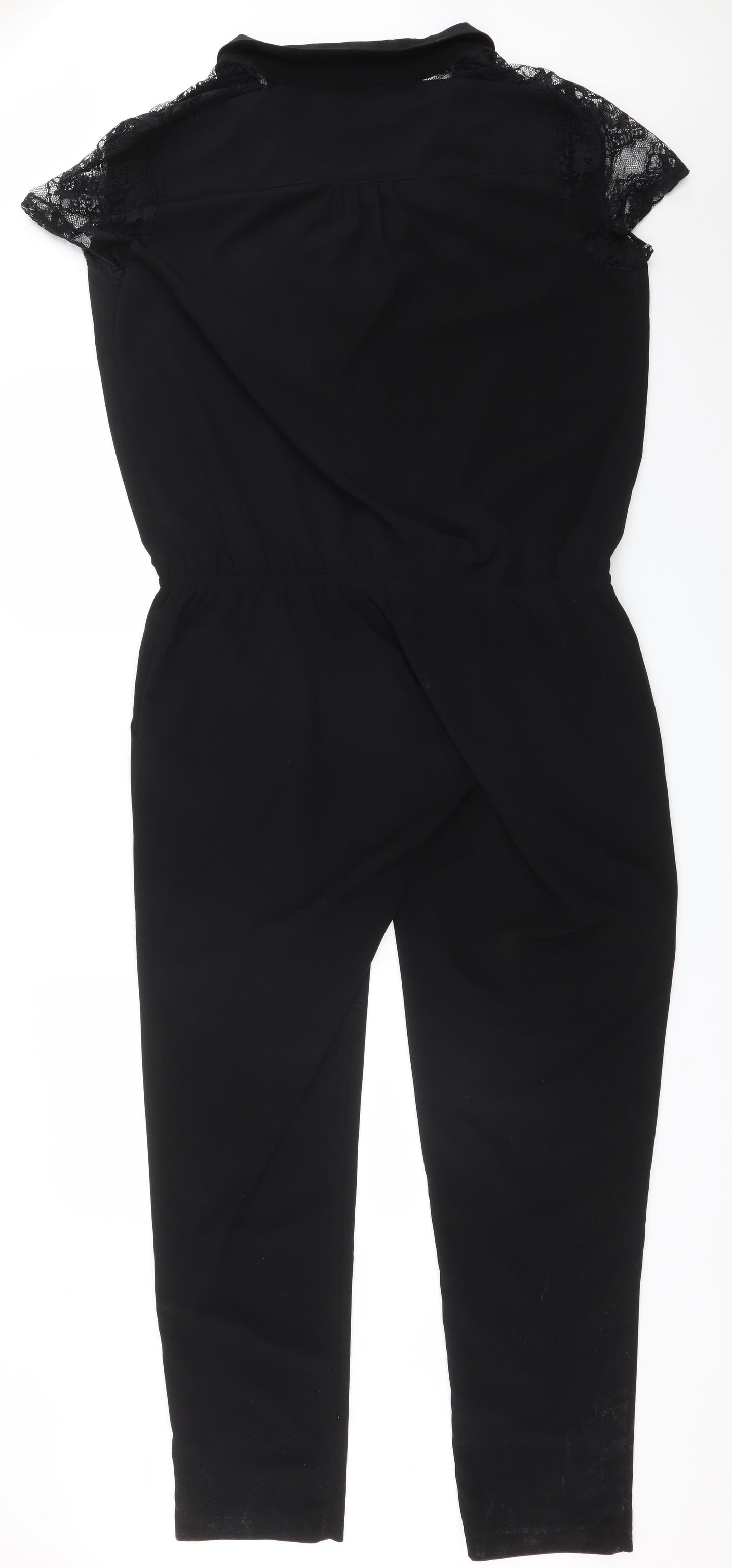 River Island Womens Black  Polyester Jumpsuit One-Piece Size 16