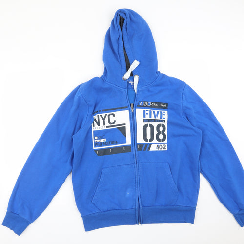 Cedar Wood State Mens Blue  Cotton Full Zip Hoodie Size L   - NYC 08