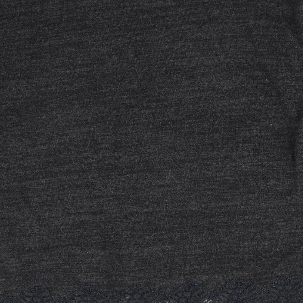 F&F Womens Black  Polyester Basic T-Shirt Size 12 Round Neck