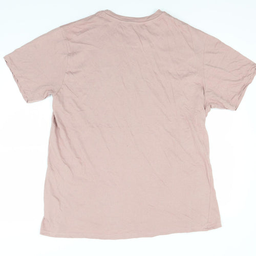 Brave Soul Mens Grey  Cotton  T-Shirt Size L Round Neck