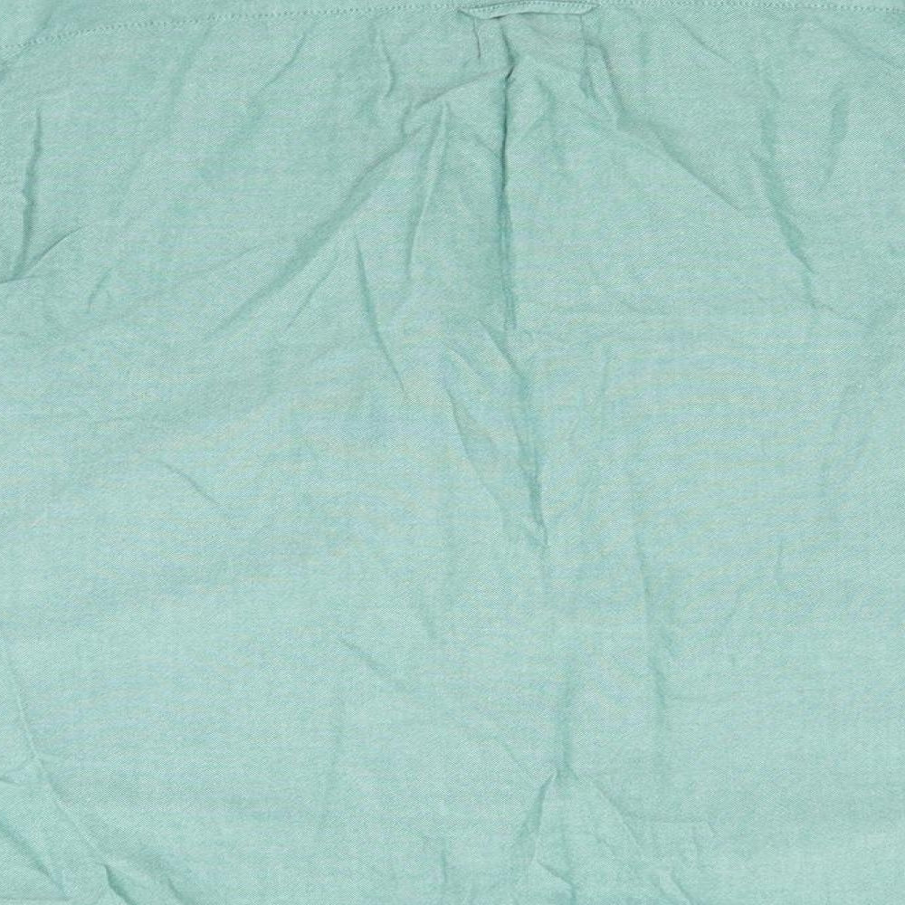 Preworn Mens Beige  Cotton  Button-Up Size L Collared