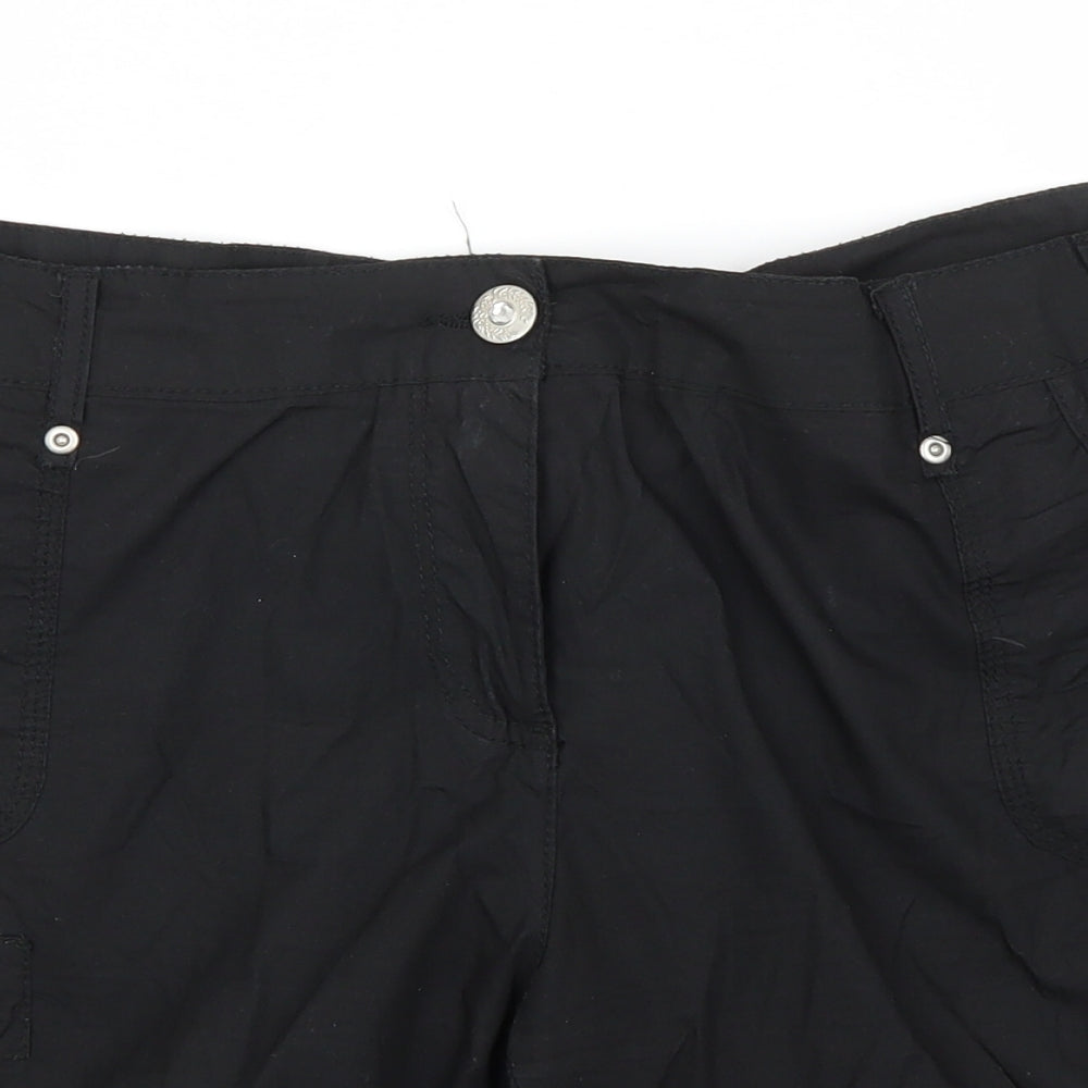Papaya Womens Black  Cotton Cargo Shorts Size 16 L6 in Regular