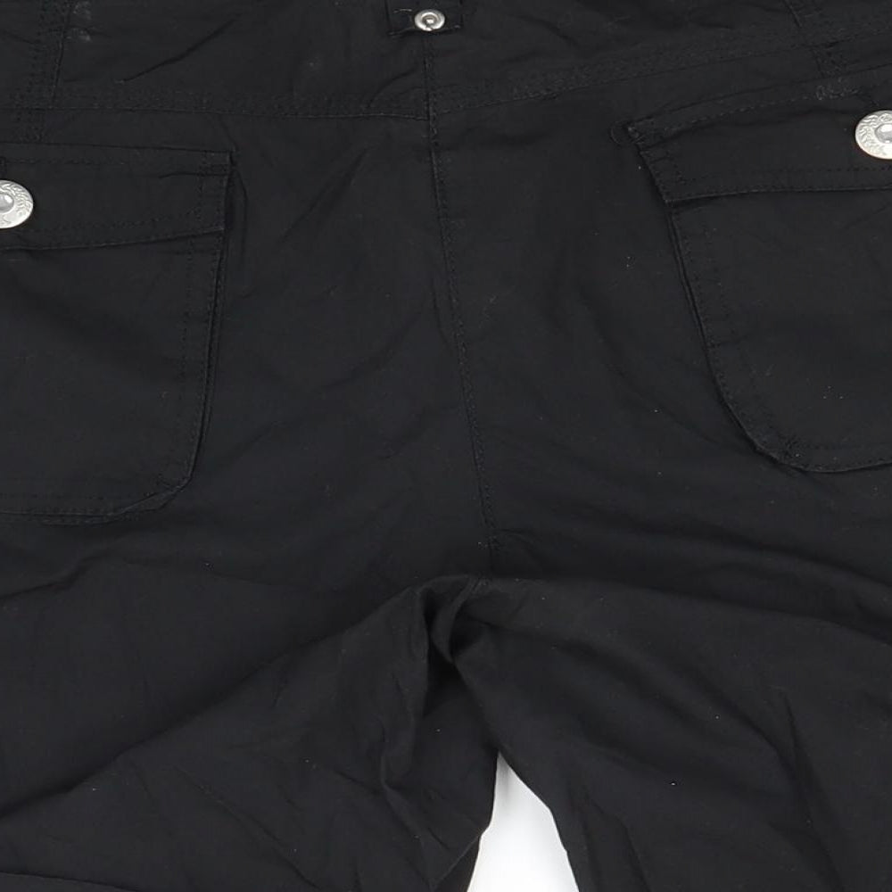 Papaya Womens Black  Cotton Cargo Shorts Size 16 L6 in Regular