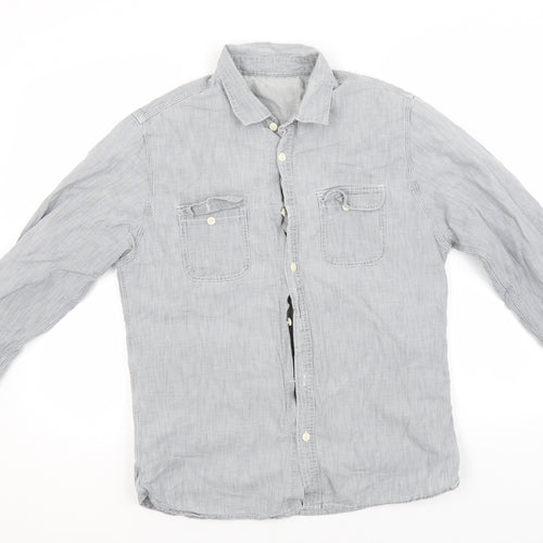 Preworn Mens Grey    Button-Up  Collared