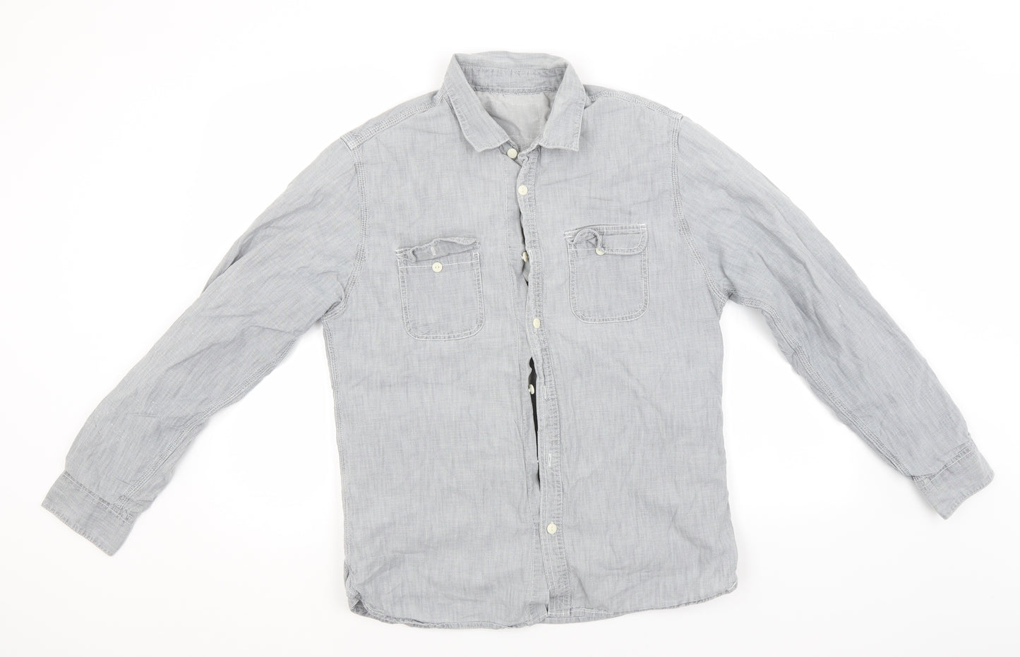 Preworn Mens Grey    Button-Up  Collared