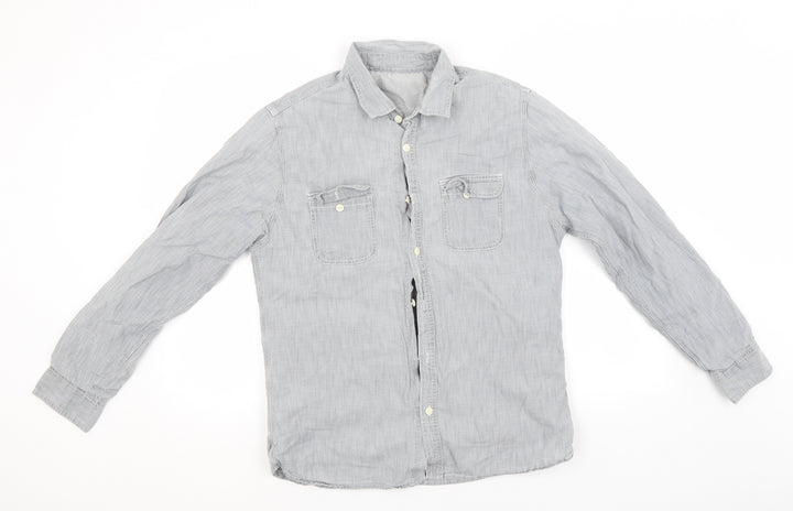 Preworn Mens Grey    Button-Up  Collared