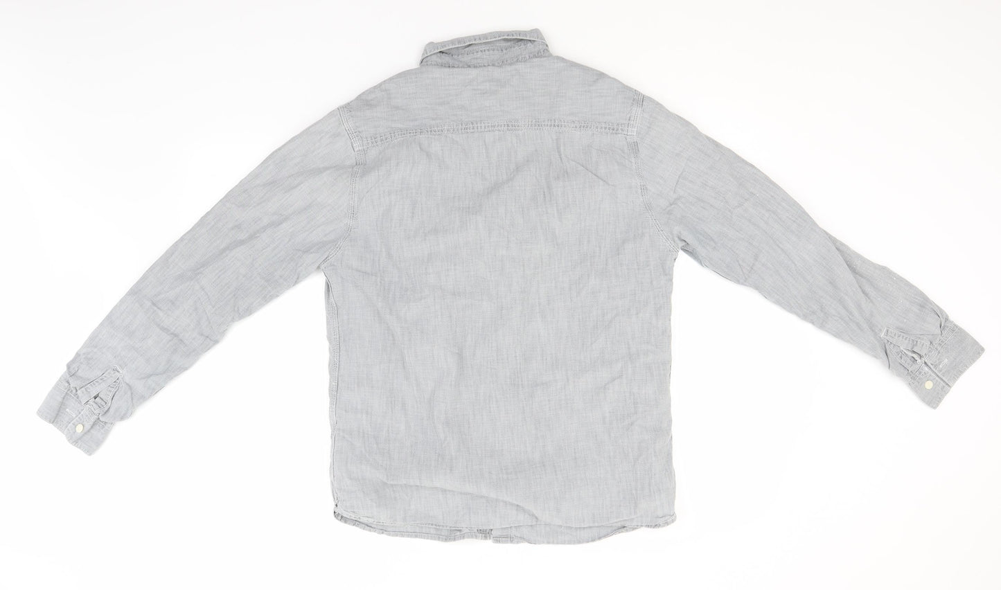 Preworn Mens Grey    Button-Up  Collared