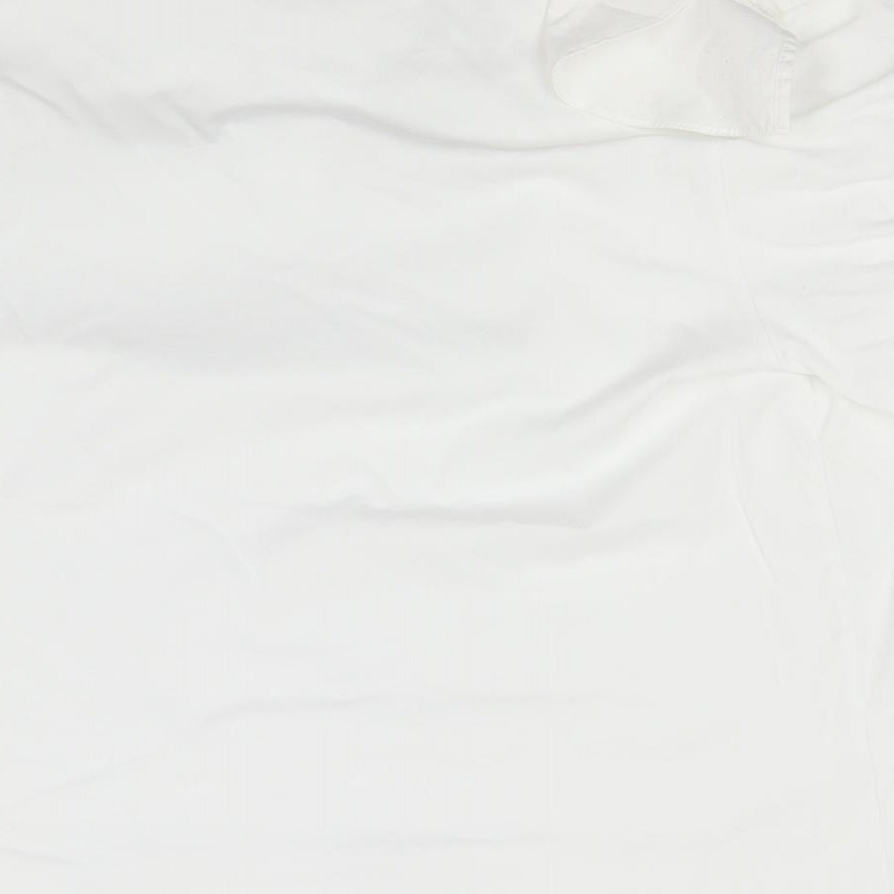 Ted Baker Womens White  Cotton Basic T-Shirt Size 4 Round Neck