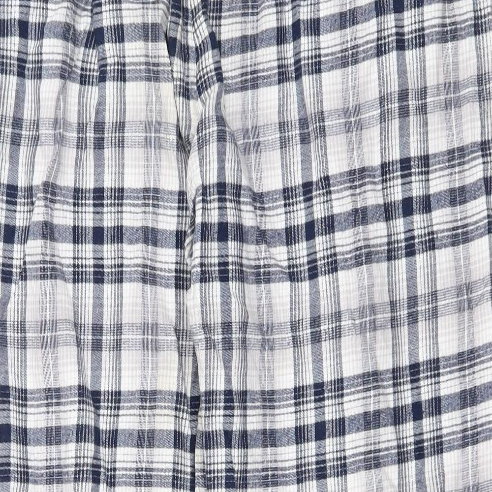 Marks and Spencer Womens Blue Plaid Cotton  Pyjama Pants Size XL