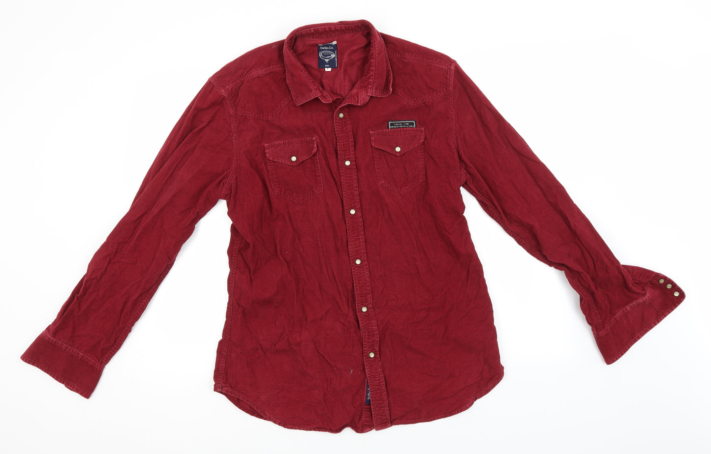 Diesel Womens Red  Cotton Basic Button-Up Size L Collared