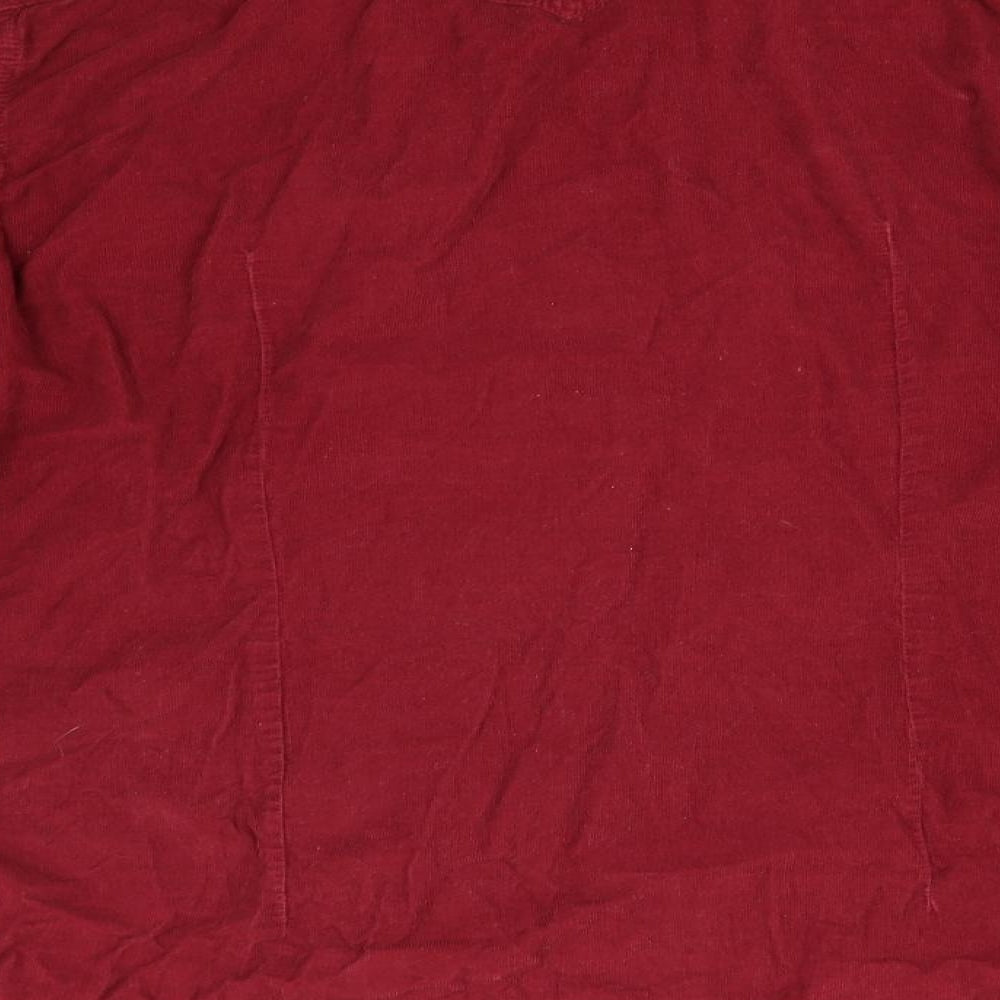 Diesel Womens Red  Cotton Basic Button-Up Size L Collared