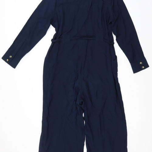 Marks and Spencer Womens Blue  Viscose Jumpsuit One-Piece Size 14 L21 in