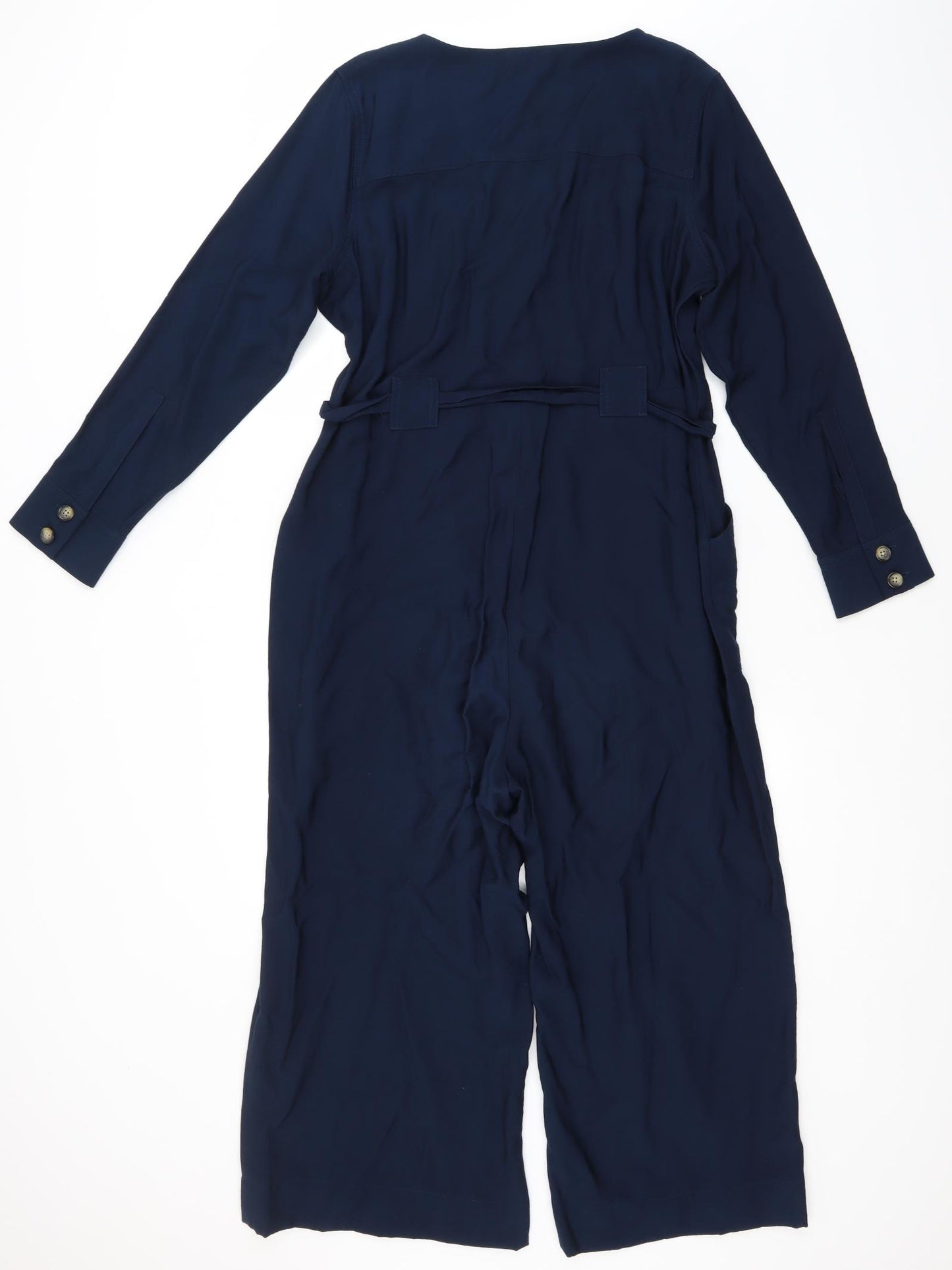 Marks and Spencer Womens Blue  Viscose Jumpsuit One-Piece Size 14 L21 in