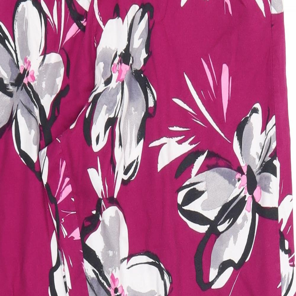 Cyberjammies Womens Pink Floral Cotton Sweatpants Trousers Size 16 L27 in Regular