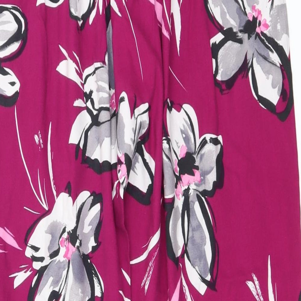 Cyberjammies Womens Pink Floral Cotton Sweatpants Trousers Size 16 L27 in Regular