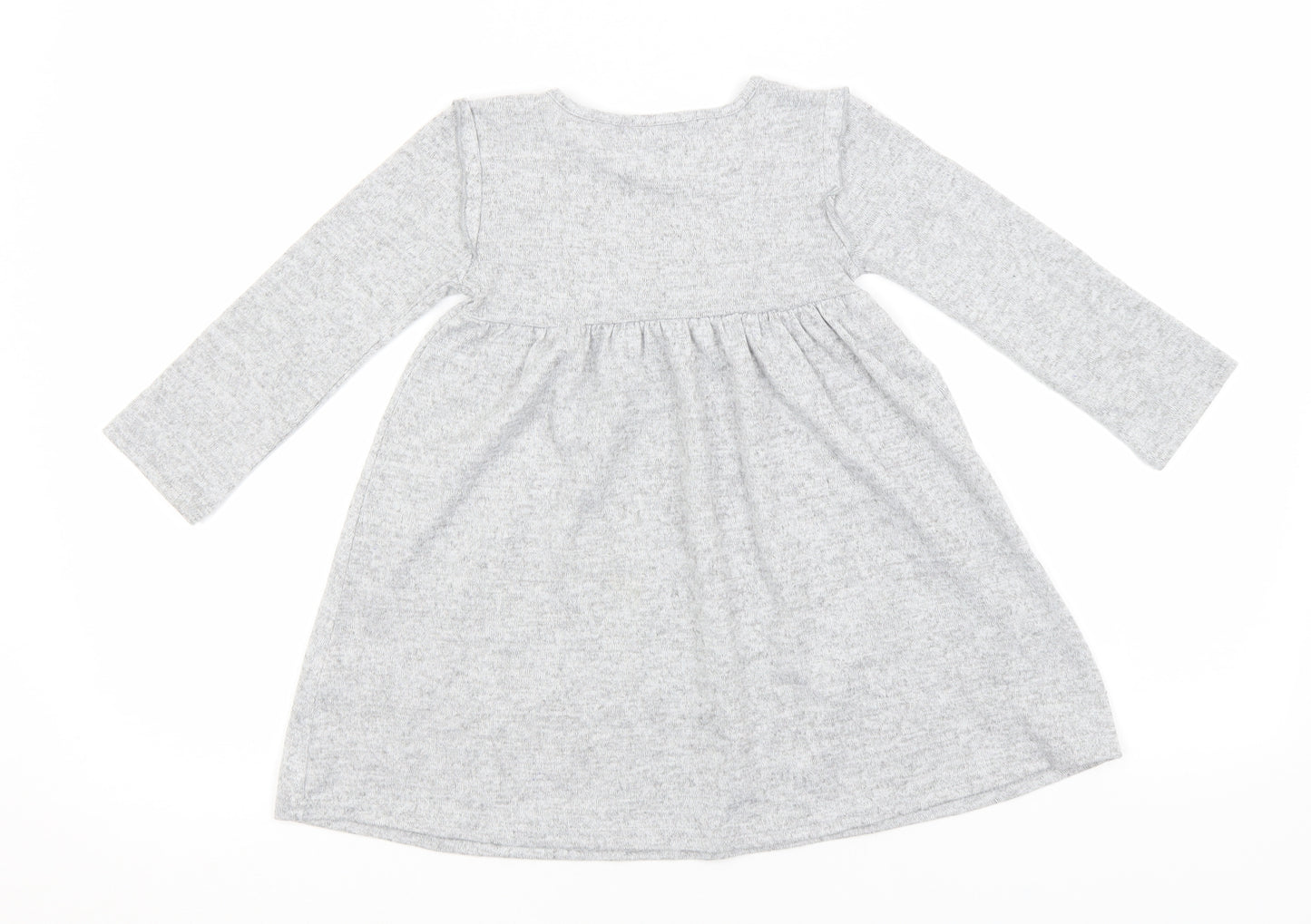 Cosmic Girls Grey  Polyester A-Line  Size 3 Years  Round Neck