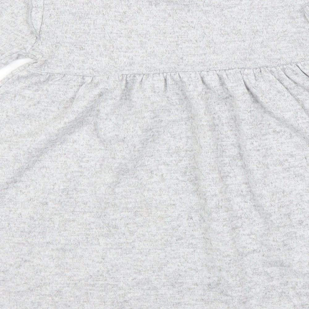 Cosmic Girls Grey  Polyester A-Line  Size 3 Years  Round Neck