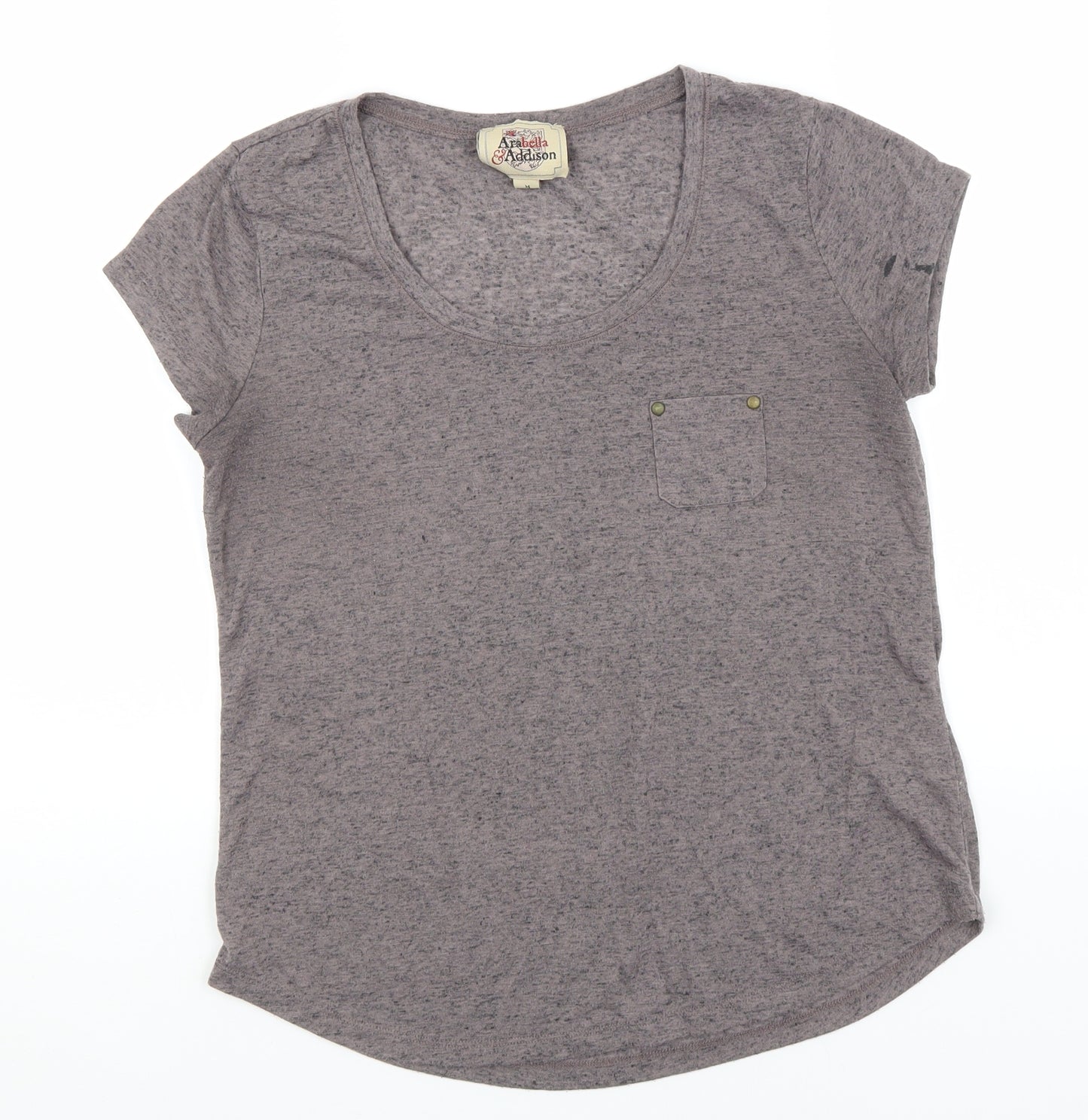 Arabella & Addison Mens Grey  Polyester  T-Shirt Size M Round Neck