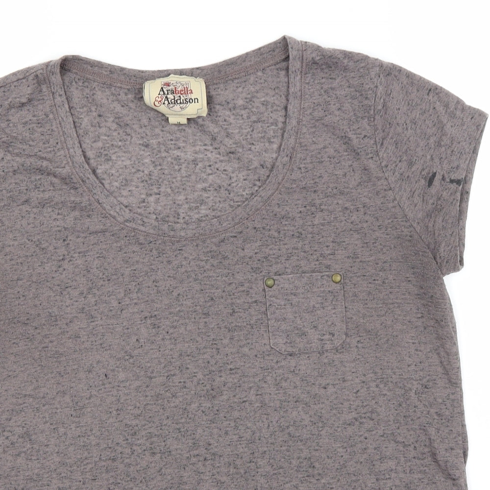Arabella & Addison Mens Grey  Polyester  T-Shirt Size M Round Neck