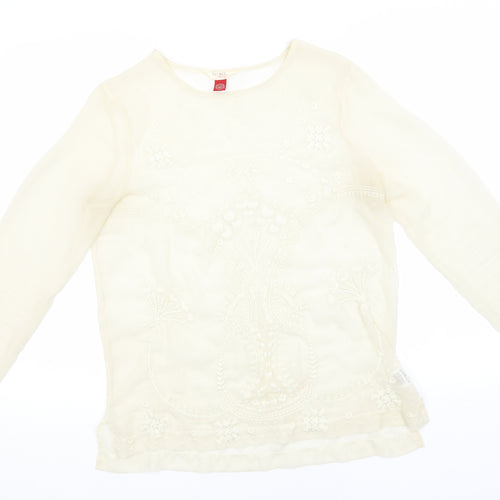 Matalan Womens Beige  Polyester Basic Blouse Size 12 Round Neck