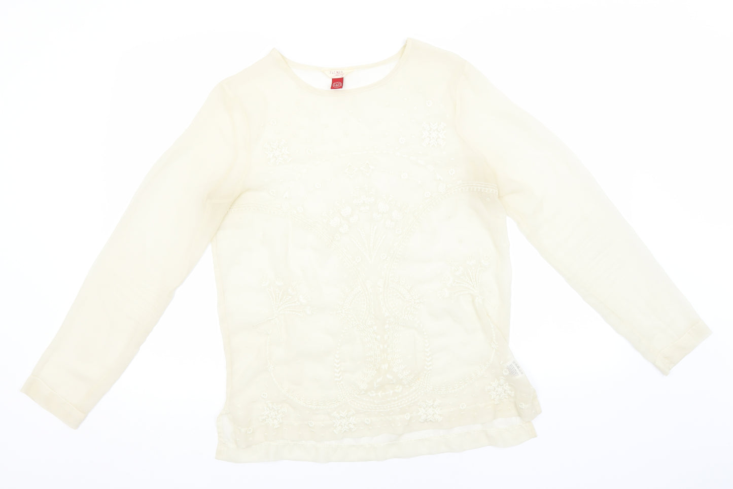 Matalan Womens Beige  Polyester Basic Blouse Size 12 Round Neck