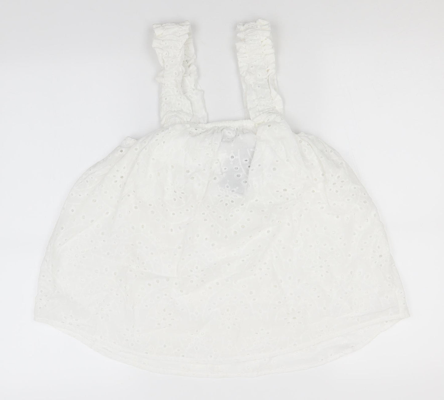 New Look Womens White  Cotton Basic Tank Size 12 Square Neck