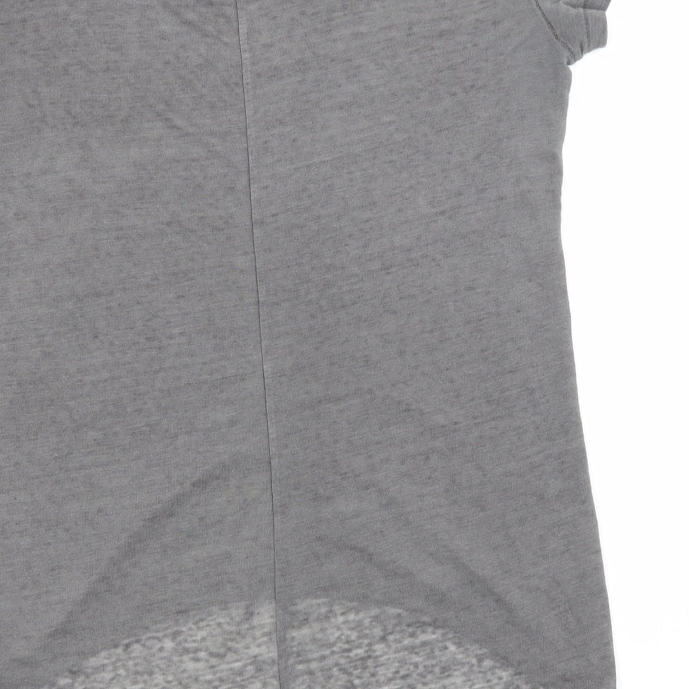 Divided Womens Grey  Polyester Basic T-Shirt Size S V-Neck