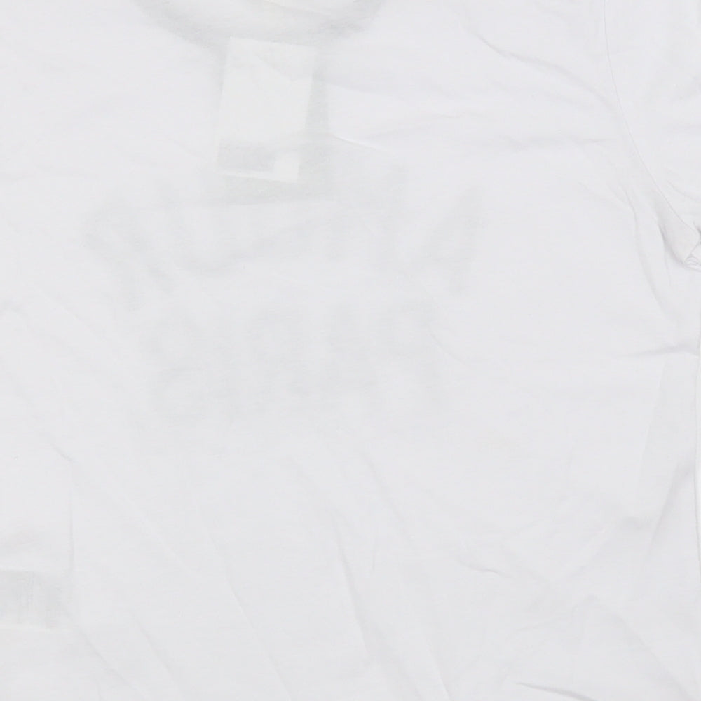 H&M Womens White  Cotton Basic T-Shirt Size S Round Neck - Amour Paris