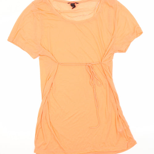 H&M Womens Orange  Polyester Basic T-Shirt Size M Round Neck