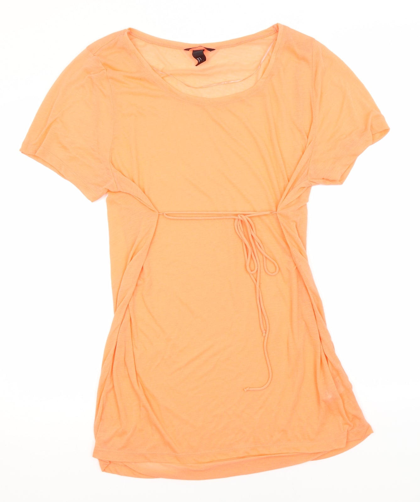 H&M Womens Orange  Polyester Basic T-Shirt Size M Round Neck