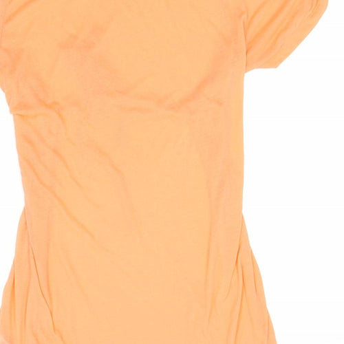 H&M Womens Orange  Polyester Basic T-Shirt Size M Round Neck