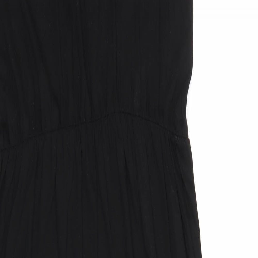 Warehouse Womens Black  Viscose A-Line  Size 12  Round Neck
