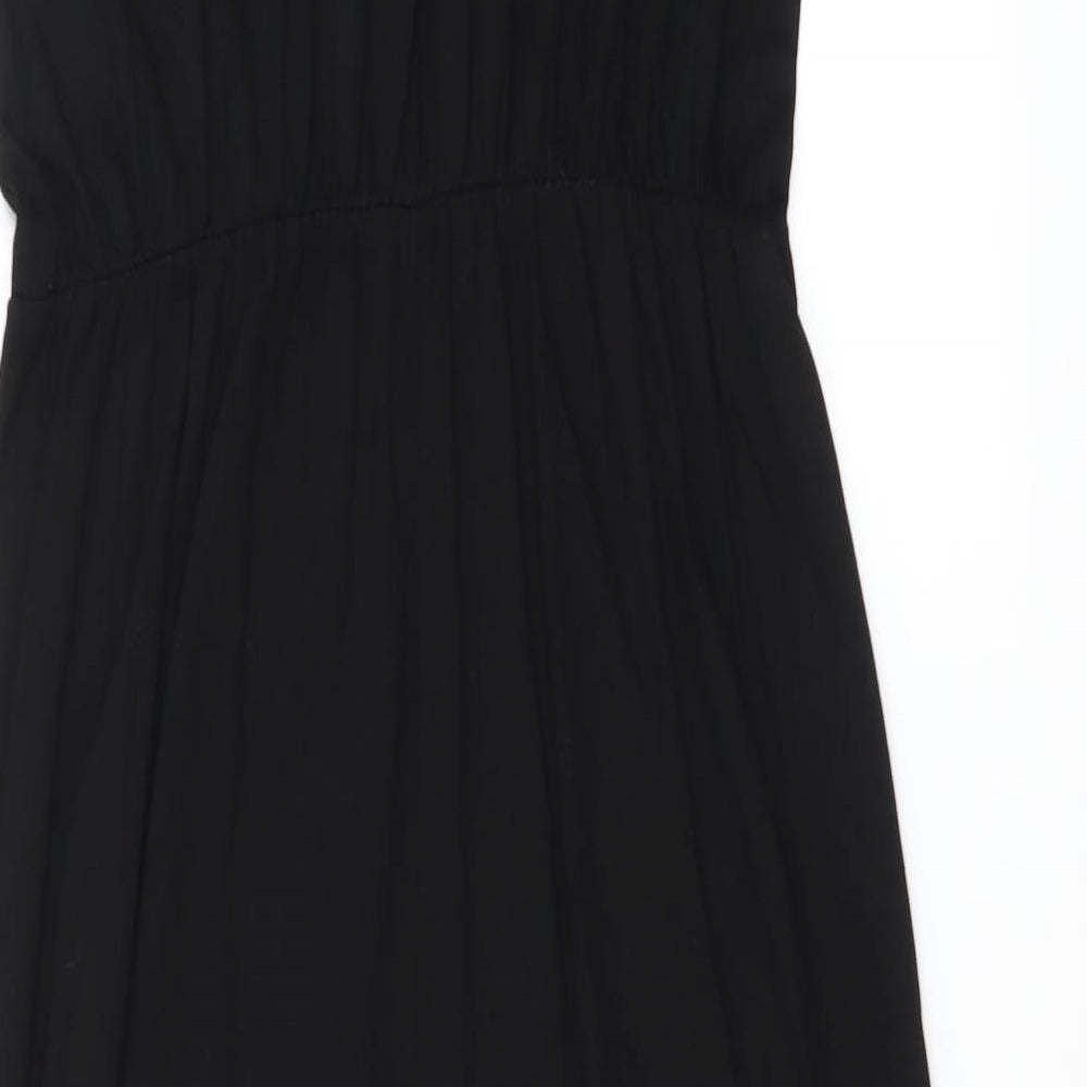 Warehouse Womens Black  Viscose A-Line  Size 12  Round Neck