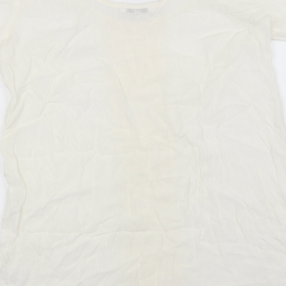 Glamorous Womens White   Basic Blouse Size XS Round Neck