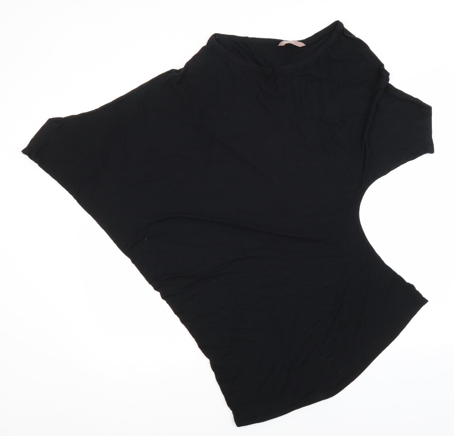Awear Womens Black  Viscose Basic T-Shirt Size 12 Round Neck