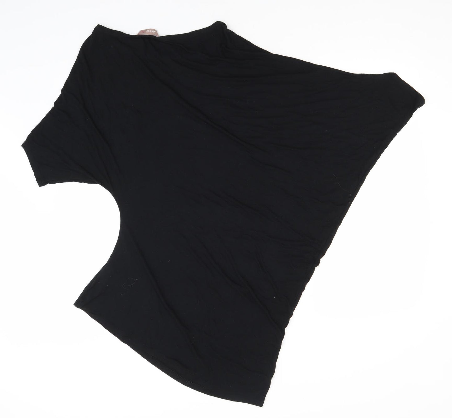 Awear Womens Black  Viscose Basic T-Shirt Size 12 Round Neck